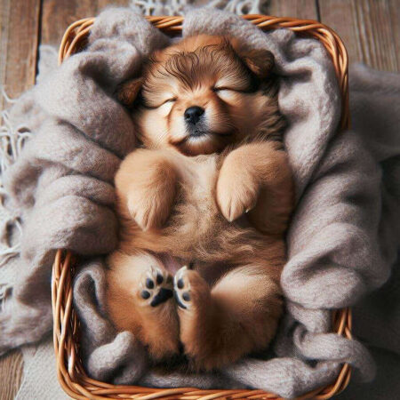 낮잠 자고 있는 강아지 사진